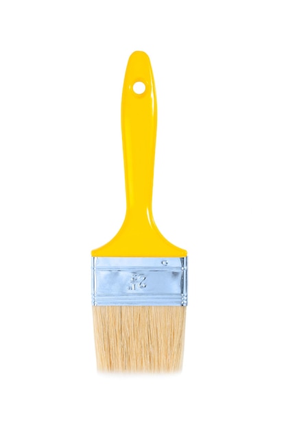 An yellow paintbrush isolated