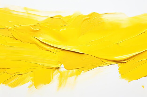 yellow painting brushstrokes isolated on white ink in the style of liam wong