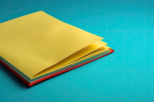 Yellow paper on a blue surface Generative AI