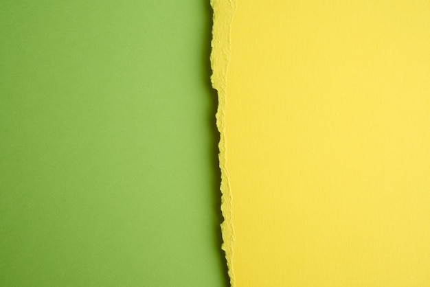 Of yellow paper, green backdrop