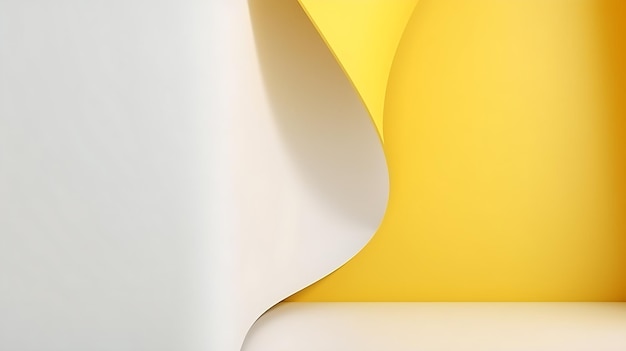 A yellow paper with a curved design in the middle.