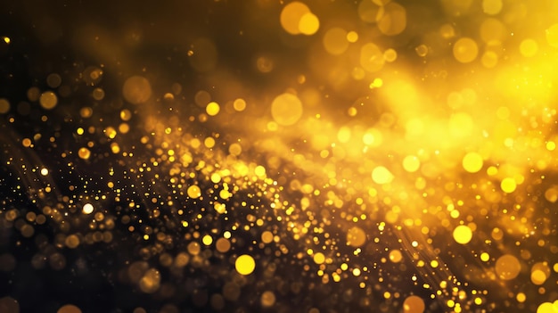 Yellow particles in abstract bokeh