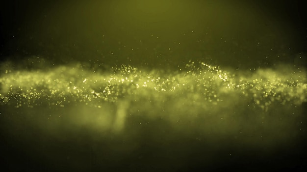 Yellow particles of light that gently form a surface