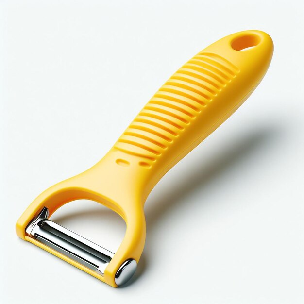 Yellow peeler on a white background