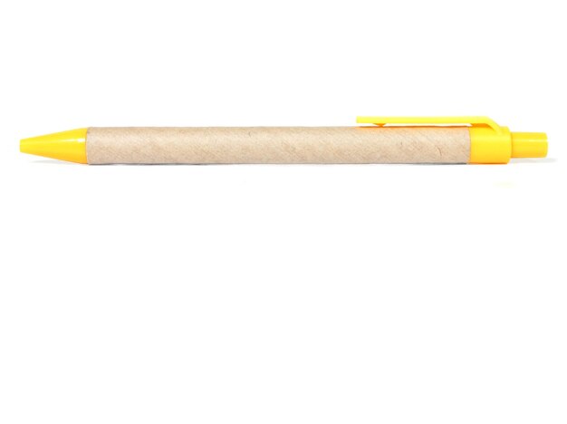 yellow pen on a white background