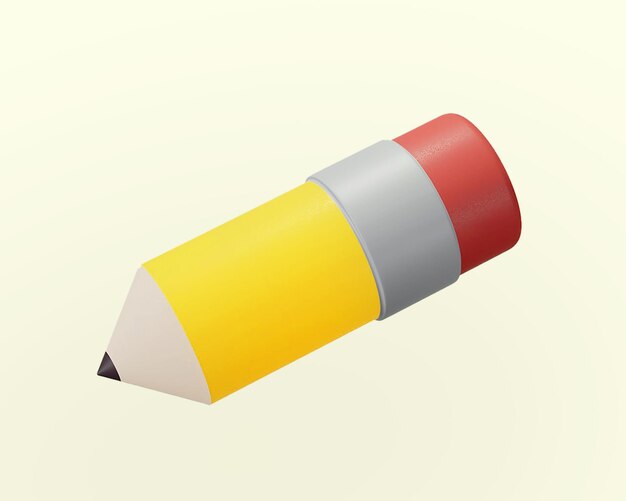 Photo yellow pencil 3d element