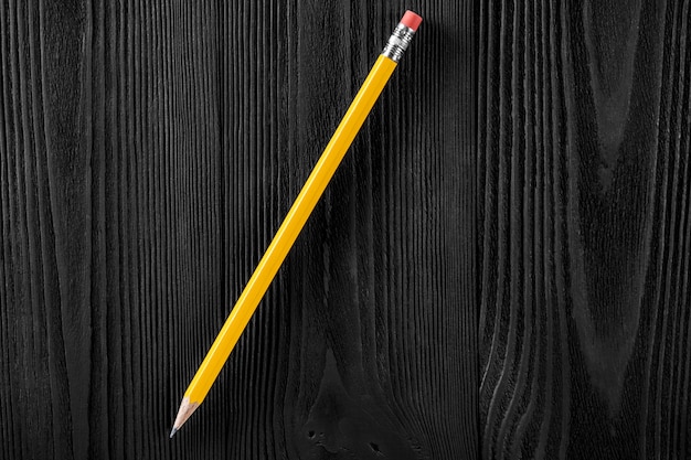 The yellow pencil isolated