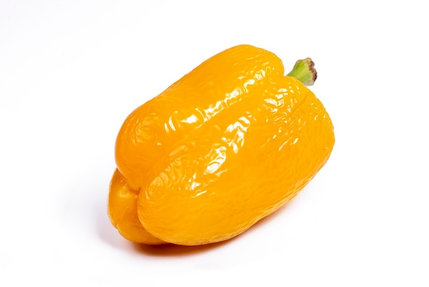 Yellow pepper isolated on a white background shriveled pepper