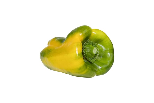 Yellow pepper paprika isolated on white background