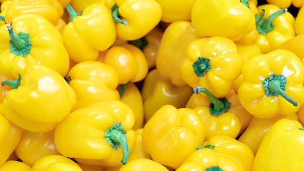 yellow peppers close up