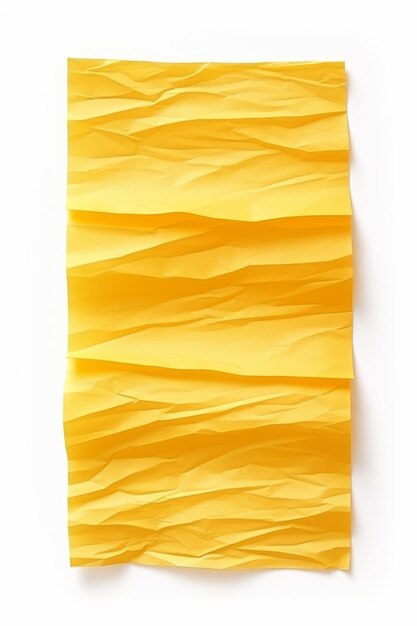 Yellow Piece of Paper on White Background