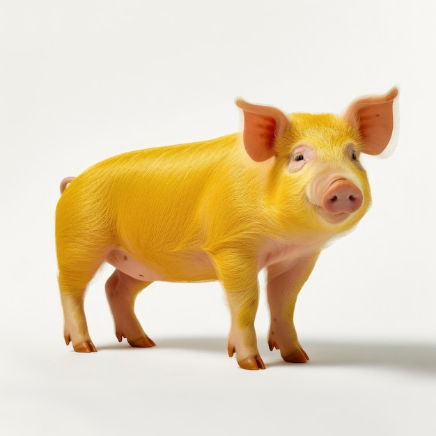 A yellow pig