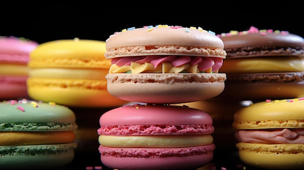 Yellow pink and green cookies UHD wallpaper