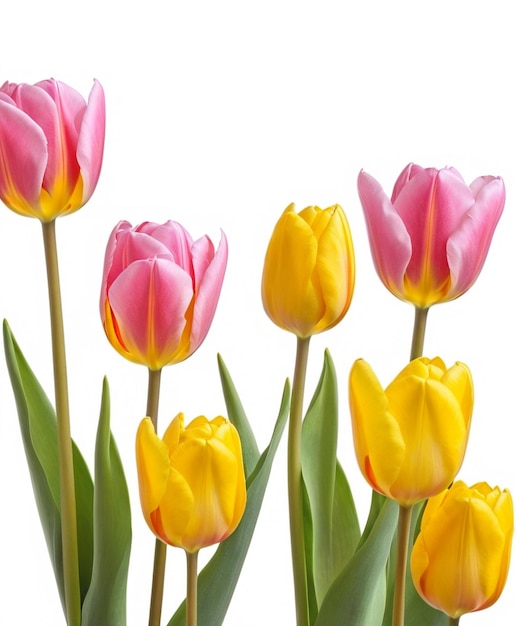 Foto tulipi gialli e rosa fiori di primavera