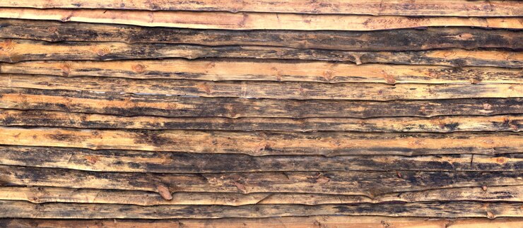 The yellow plank wall is aged naturally.