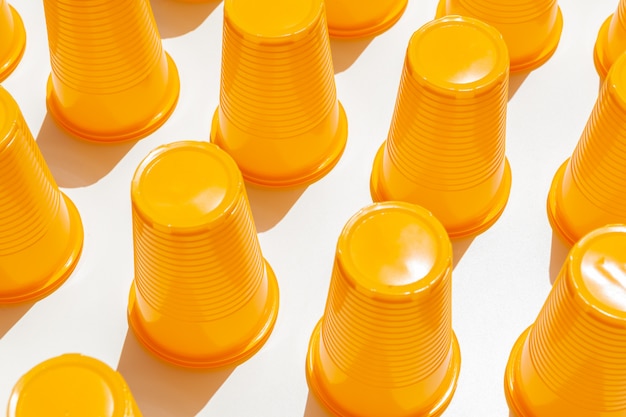 Yellow Plastic Drinking Cups