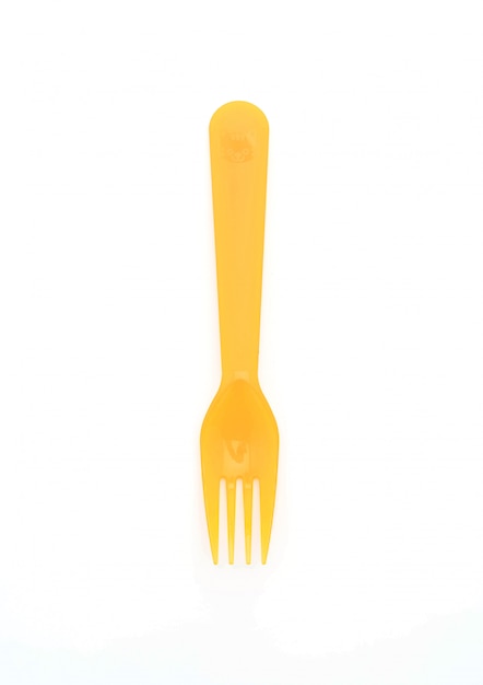 yellow plastic fork