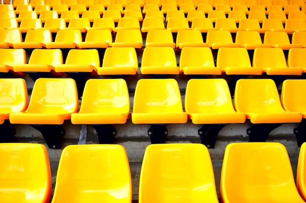 Yellow plastic seats