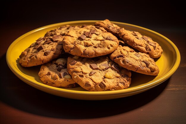 Yellow Plate Filled with Chocolate