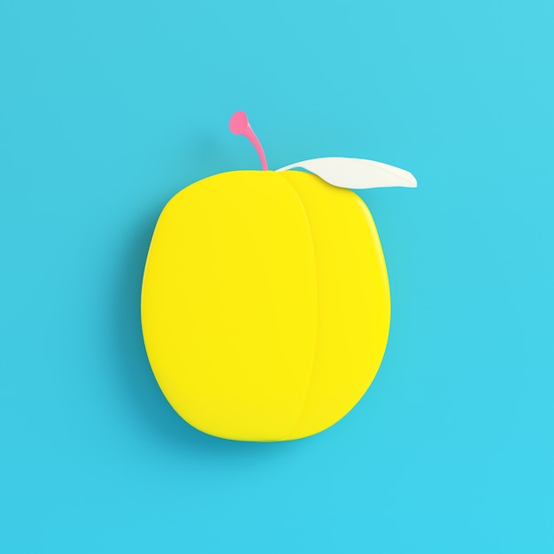 Yellow plum on bright blue