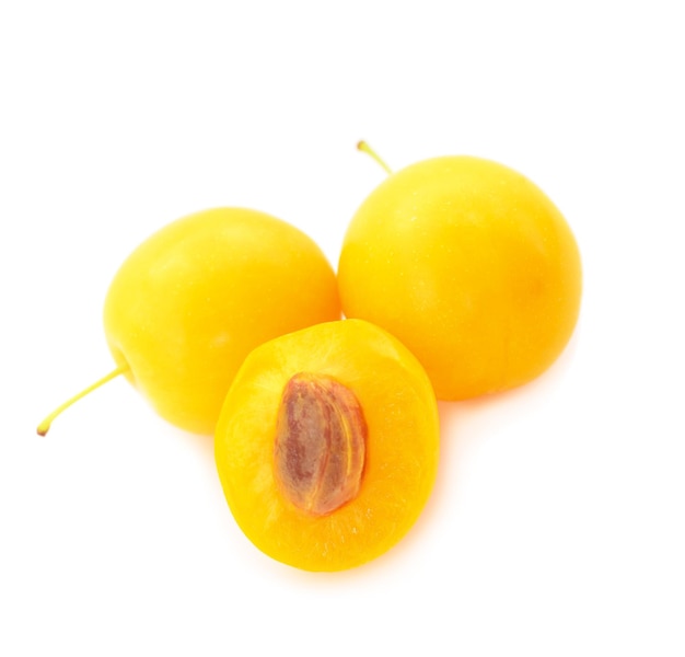 Yellow plum isolated