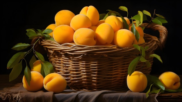 Yellow plums in the basket