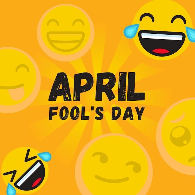 a yellow poster with the words Apri fool day on it