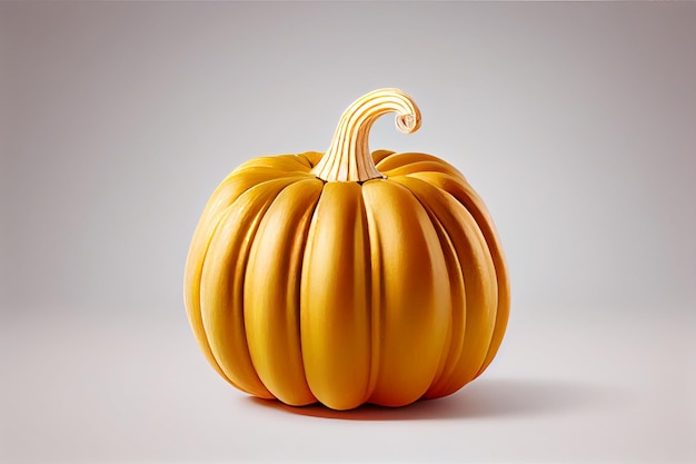 Yellow pumpkin sitting on top of a table generative ai