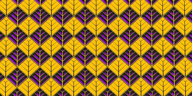 Yellow and purple bold color seamless geometric pattern background
