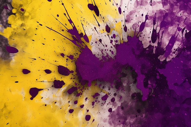 yellow and purple grunge painted wall background