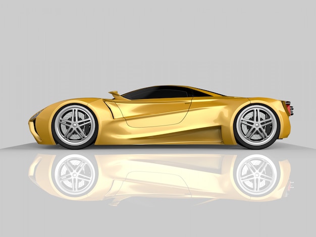 노란 경주 컨셉 카입니다. 자동차의 이미지