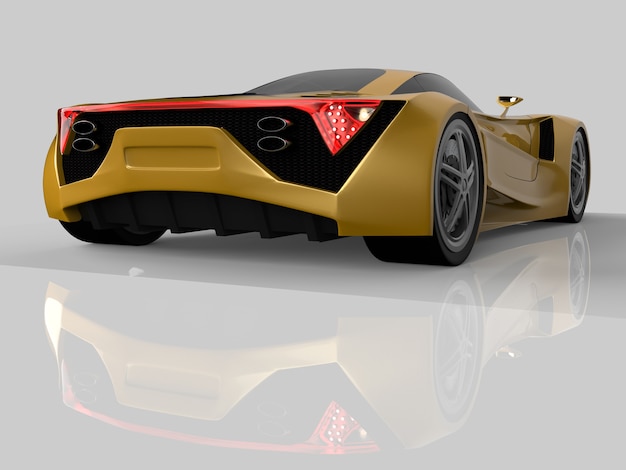 Yellow racing concept car