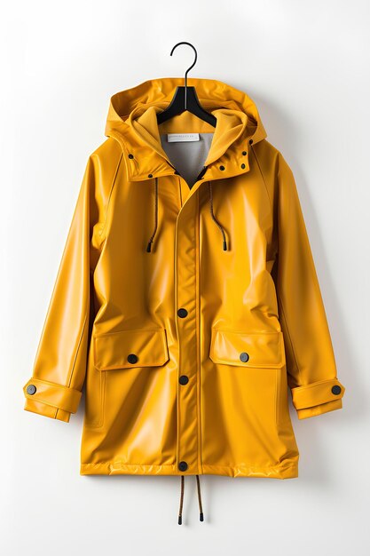 Yellow raincoat with hood