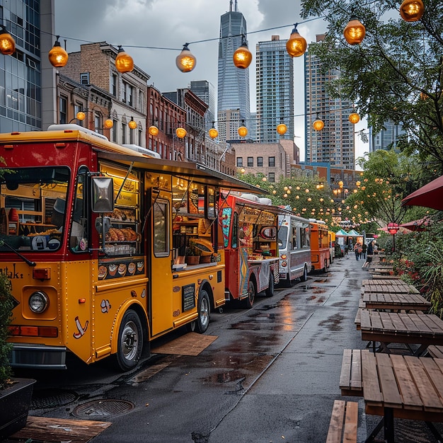 Photo a yellow and red bus that says  the word  on the side