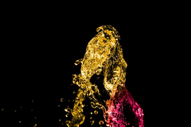 yellow red color water splash