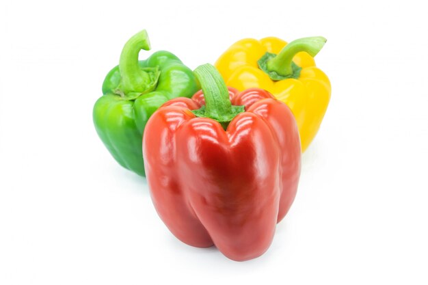 Yellow, Red and Green bell peppers