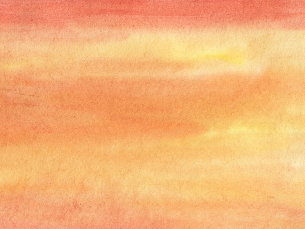 Yellow and red hand drawn watercolor abstract background