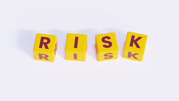 Yellow and Red Risk Crossword Cube With White Background