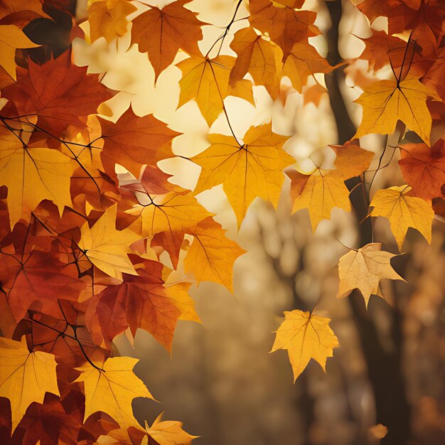 a yellow and red tree with the word autumn on it