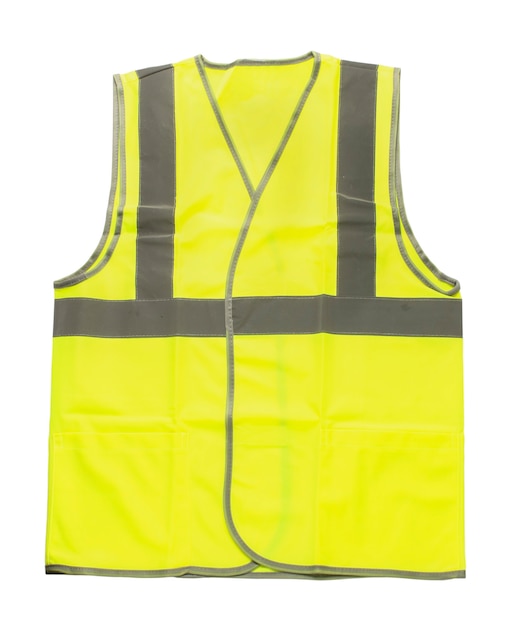 Photo yellow reflective vest isolated