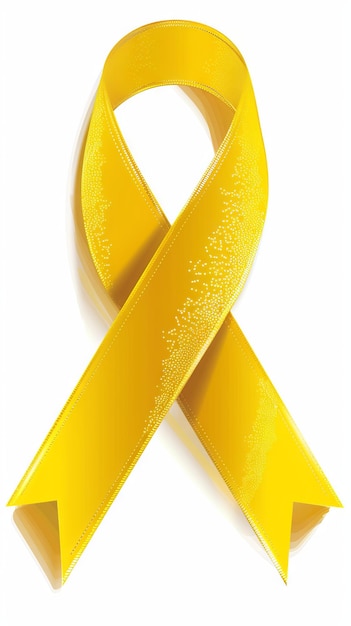 Yellow ribbon for awareness isolated