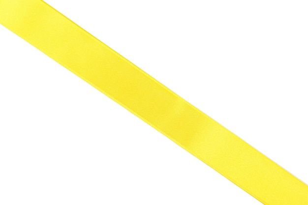 Yellow ribbon isolated on white