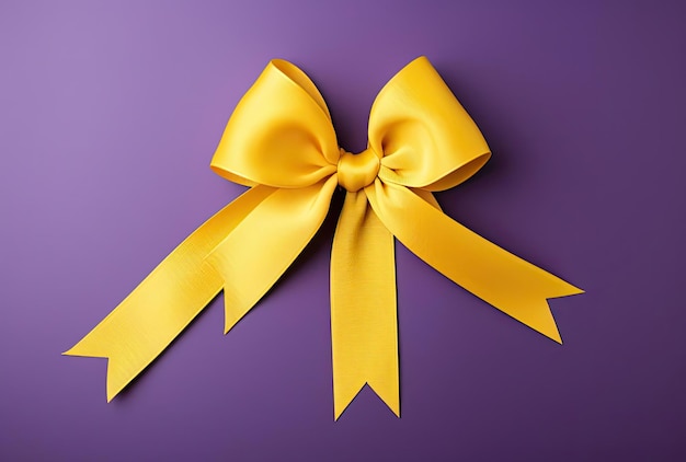 a yellow ribbon in the style of purple and gold