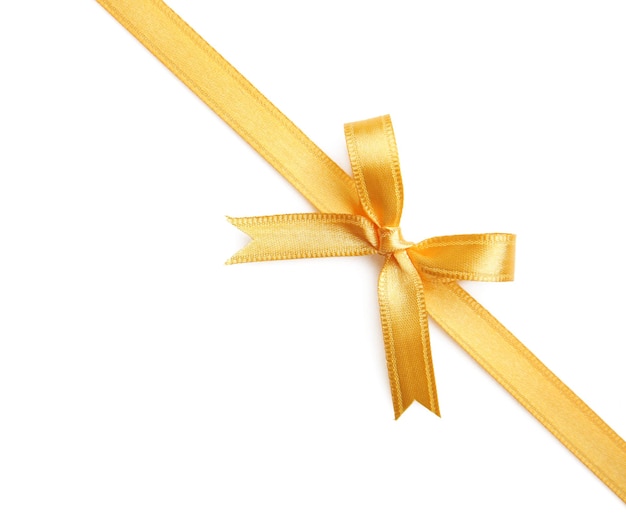 Yellow ribbon on white background