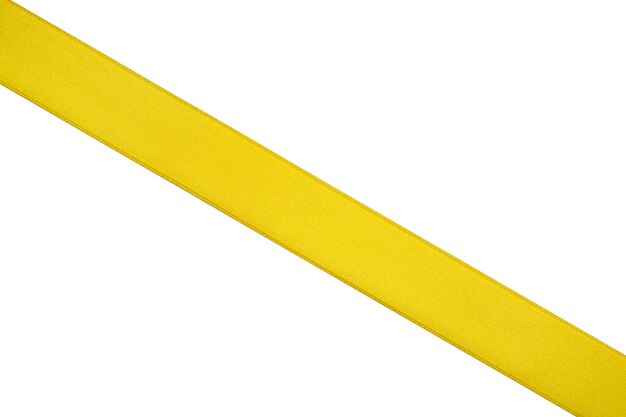 Yellow ribbon on white background