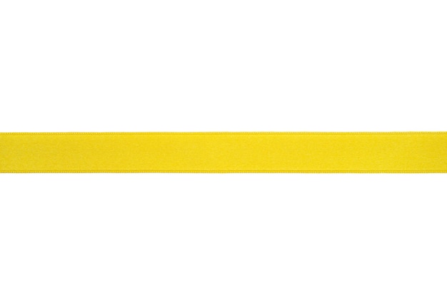 Yellow ribbon on white background