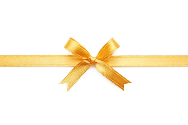 Yellow ribbon on white background