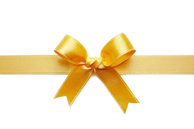 Photo yellow ribbon on white background