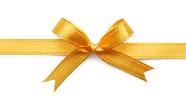 Yellow ribbon on white background