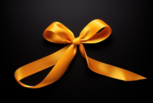 a yellow ribbon on a white background